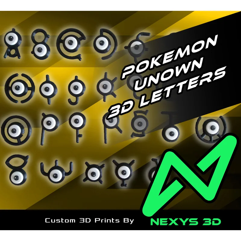 Pokemon Unown / Zarbi Letters / Alphabets 3D Print